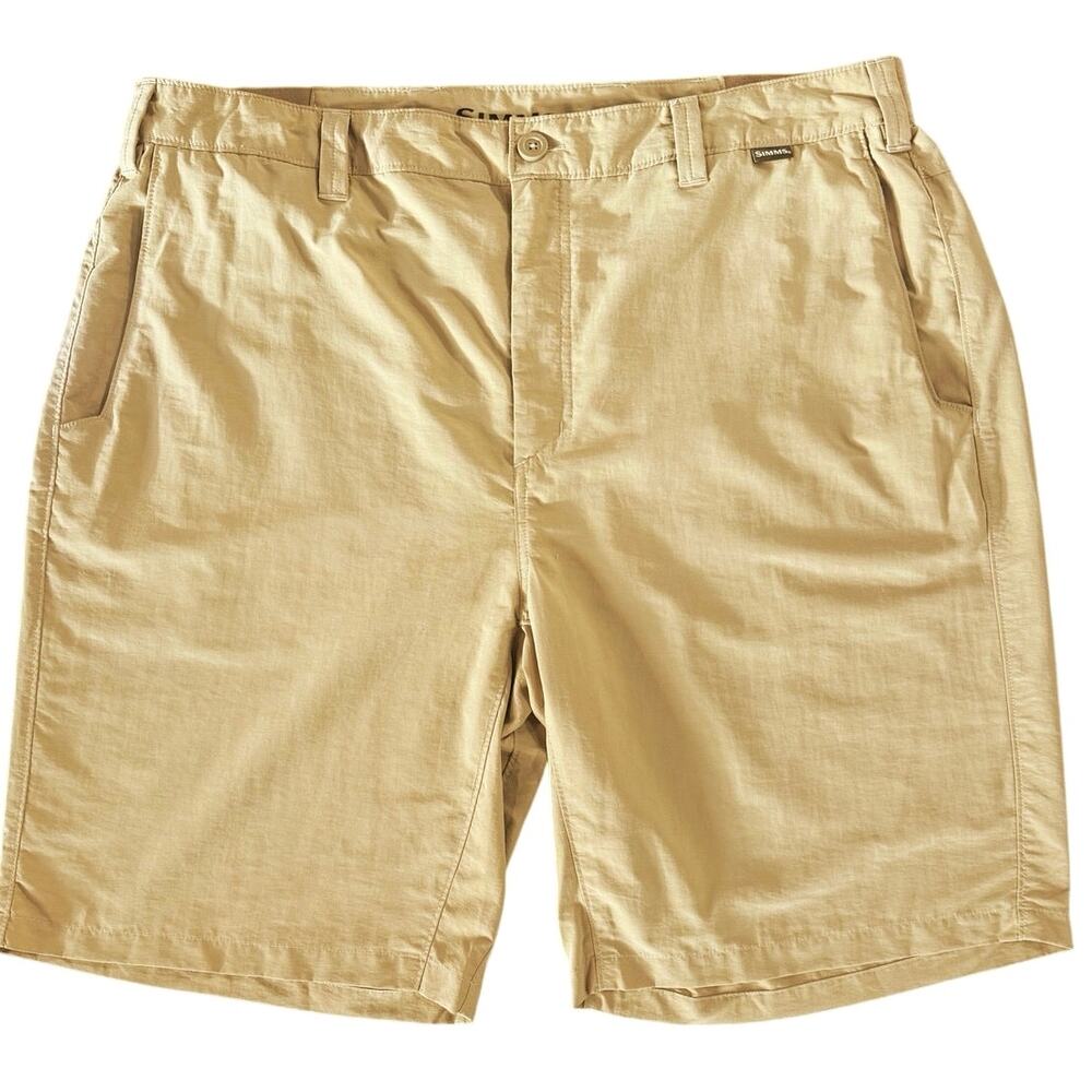 Simms Shorts Mens 38 Tan Superlight Performance Stretch Fish Outdoors 9”Inseam